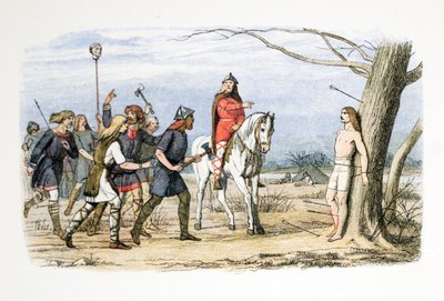 Edmund, rei de East Anglia, morto pelos dinamarqueses, 20 de novembro de 869 dC, de A Chronicle of England BC 55 a AD 1485, pub. Londres, 1863 de James William Edmund Doyle