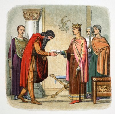 Henrique II da Inglaterra autoriza Dermot MacMorrough a arrecadar forças, 1170 1864 de James William Edmund Doyle
