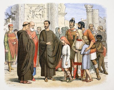 São Gregório o Grande e os escravos ingleses em Roma, 590 1864.   de James William Edmund Doyle