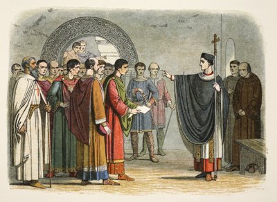 Thomas Becket proíbe o Conde de Leicester de proferir sentença contra ele de James William Edmund Doyle