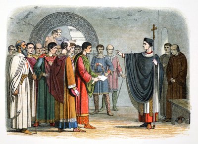 Thomas a Becket proíbe o Conde de Leicester de sentenciá-lo, 1162 1864 de James William Edmund Doyle