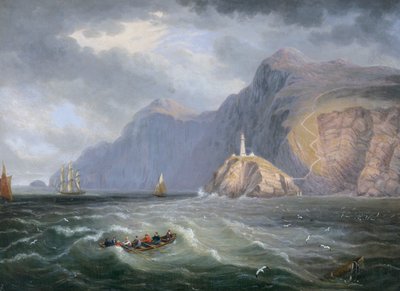 "South Stack Rock Holyhead", 1820-1830 de James Wilson Carmichael