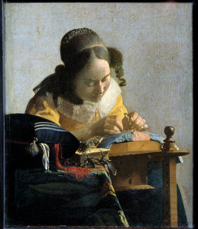 Die Spitzenklöpplerin von Jan (1632-75) Vermeer
