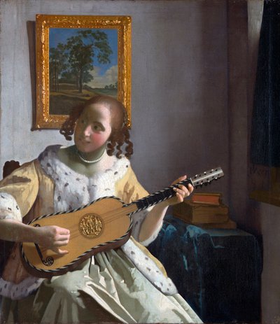 "La joueuse de guitare" (The Guitar Player) Peinture de Jan Vermeer (Johannes) (1632-1675) - 1672 - Óleo sobre tela - Dim 53x46,3 cm Kenwood House de Johannes Vermeer
