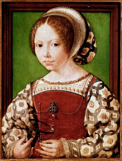 Retrato de uma jovem princesa, provavelmente Dorothea da Dinamarca (Pintura de Jan (c.1472 c.1533) Gossaert