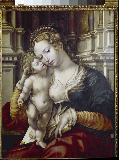 A Virgem e a Criança (óleo sobre painel de Jan (c.1472 c.1533) Gossaert