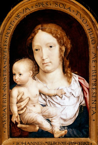 Virgem com criança. Carondelet dyptich (óleo sobre painel de Jan (c.1472 c.1533) Gossaert