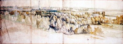 Vista de Arnhem do leste (lápis e aquarela) de Jan (circle of) Siberechts