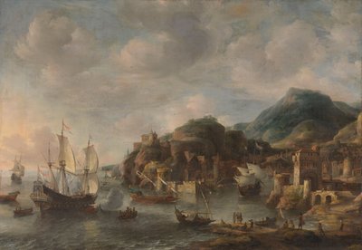 Navios holandeses num porto estrangeiro de Jan Abrahamsz. Beerstraten
