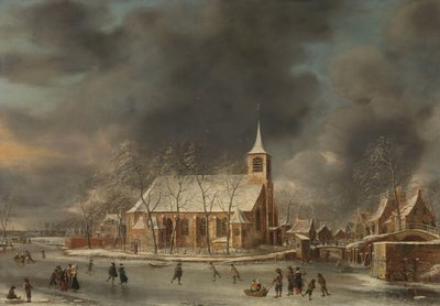 Vista da Igreja de Sloten no Inverno de Jan Abrahamsz. Beerstraten