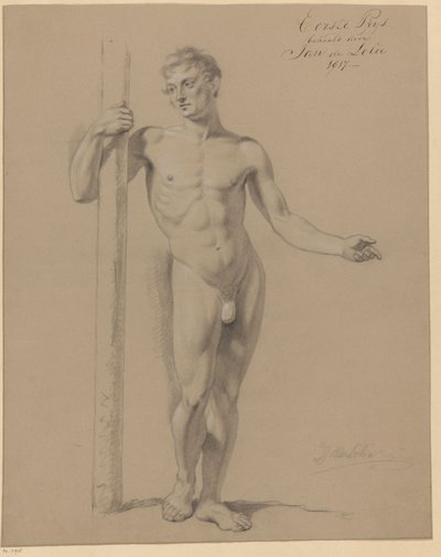 Nu masculino em pé, visto de frente (1º prémio 1817) de Jan Adriaan Antonie de Lelie