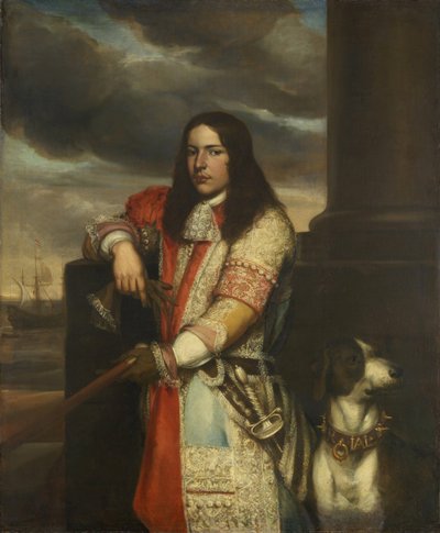 Holandês: Engel de Ruyter (1649-83). Vice-almirante, filho de Michiel Adriaensz de Ruyter Retrato de Engel de Ruyter de Jan Andrea Lievens
