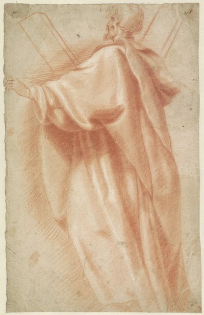 Santo André em pé, de corpo inteiro, à esquerda de Jan Anton Garemyn