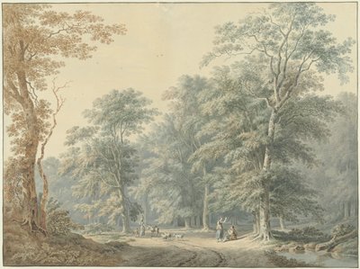 Vista da floresta com fabricação clássica de Jan Apeldoorn