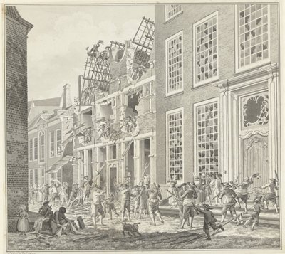 Saquear a casa de Lucas van Steveninck, 1787 de Jan Arends (signed by artist)