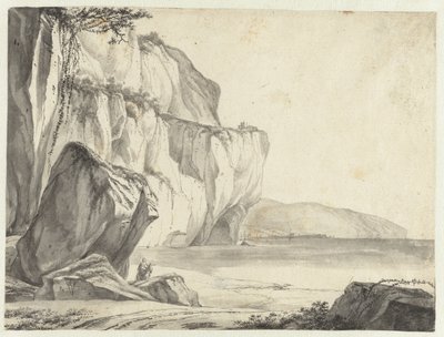 Vista costeira com rochas saindo da água de Jan Asselijn (attributed to)
