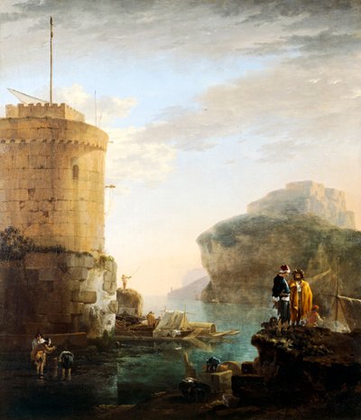 Cena do porto (óleo sobre tela) de Jan Asselijn