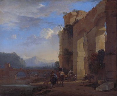Muleteiros junto a uma ruína italiana de Jan Asselijn