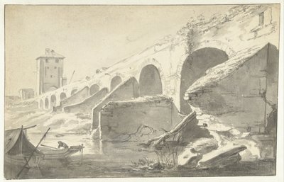 Ponte Molle te Rome (?) de Jan Asselijn