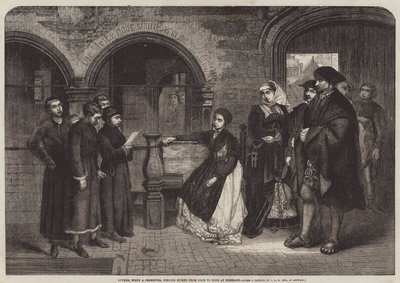 Lutero, quando um Chorister, cantando hinos de porta em porta em Eisenach de Jan August Hendrik Leys