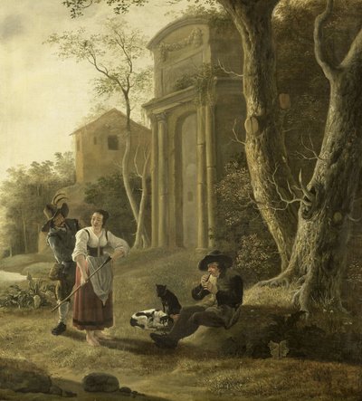 A Piper (Cena Shepherd com Shawm Player
Tocador de flauta) de Jan Baptist Wolfaerts