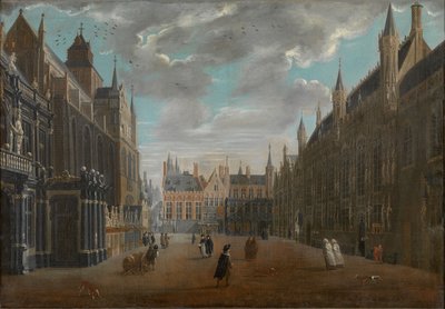 Praça Burg em Bruges, 1696. de Jan Baptist van Meunincxhove