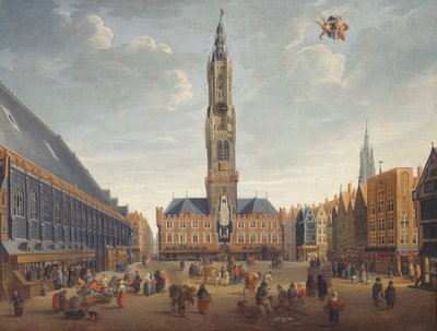 The Markt, Bruges, c.1691-1700 (óleo sobre painel) de Jan Baptist van Meunincxhove