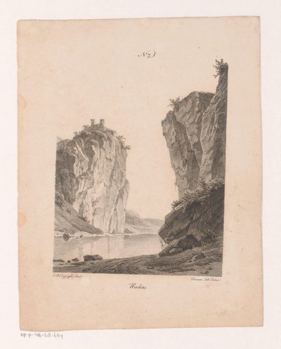 Rotsen langs het water
Rochas (título sobre o objecto)
Princípios de paisagens tiradas da natureza e executadas em pedra (título da série) de Jan Baptiste de Jonghe
