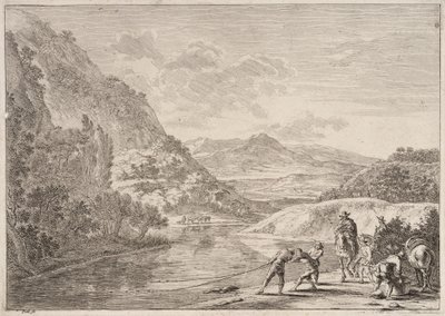Pescadores junto ao rio Tibre, da série Vistas de Roma e dos seus arredores de Jan Both