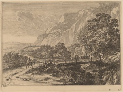 A ponte de madeira em Sulmona perto de Tivoli de Jan Both