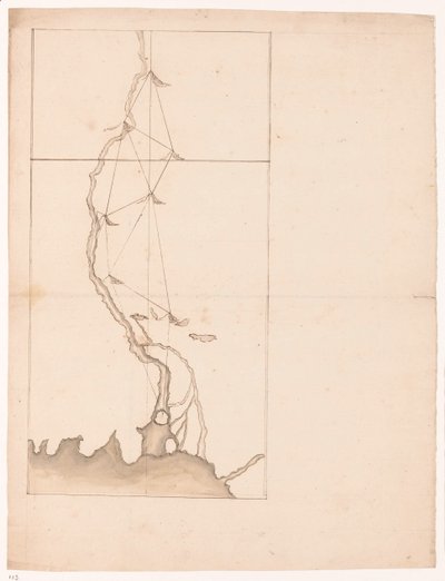 Triangulação ao longo de um rio de Jan Brandes