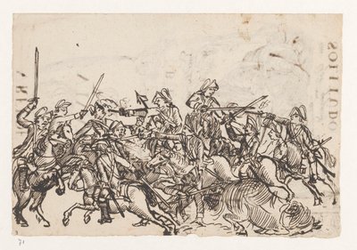 Batalha equestre / Alegoria da guerra inglesa de Jan Brandes