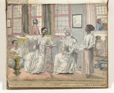 Visitando uma casa europeia, Batávia de Jan Brandes