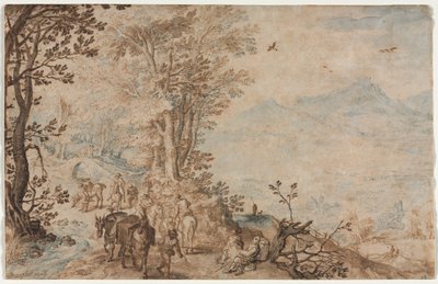 Paisagem com viajantes de Jan Brueghel