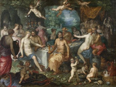 A Festa dos Deuses. O casamento de Peleu e Tétis de Jan Brueghel d.Æ.