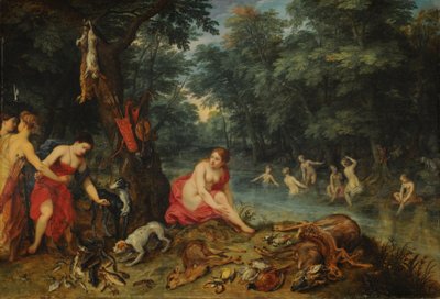 Banho das ninfas (as ninfas de Diana voltando da pesca) de Jan Brueghel the Elder