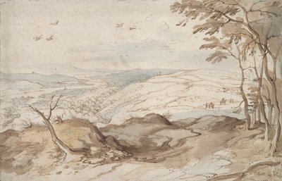 Paisagem montanhosa com vista sobre um vale de Jan Brueghel the Elder