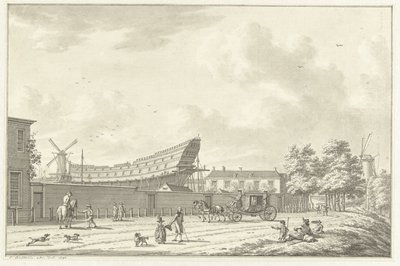 O estaleiro de carpintaria naval em Roterdão de Jan Bulthuis