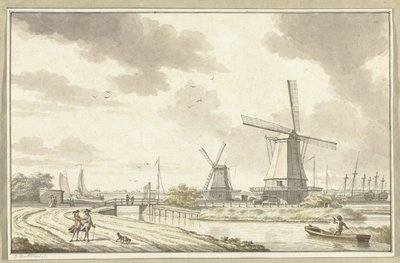Vista em Zandhoek, nos arredores de Haarlemmerpoort, Amesterdão de Jan Bulthuis