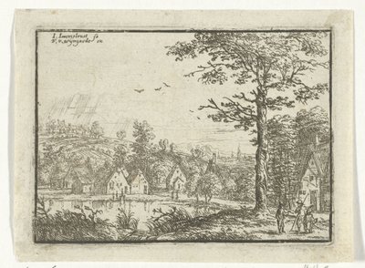 Casas ao longo de um lago de Jan Carel Immenraet