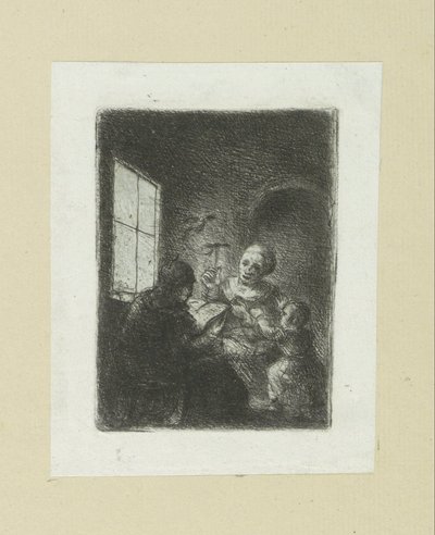 Gezin bij het raam The Compleat Work of Etchings por John Chalon / Oeuvre Complette des Eaux Fortes par Jean Chalon (título da série) de Jan Chalon