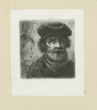 Jonge man em bebaarde man The Compleat Work of Etchings por John Chalon / Oeuvre Complette des Eaux Fortes par Jean Chalon (título da série) de Jan Chalon