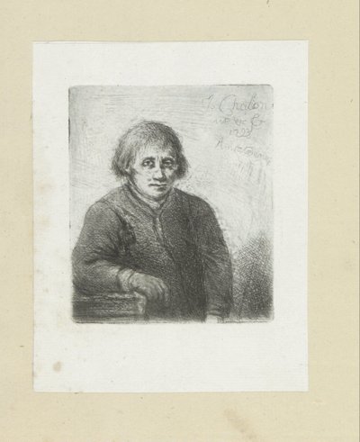 Jovem encostado em uma mesa The Compleat Work of Etchings por John Chalon / Oeuvre Complette des Eaux Fortes par Jean Chalon (título da série) de Jan Chalon