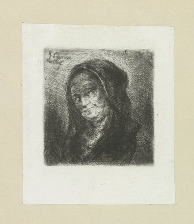 Oude vrouw com zwarte sluier The Compleat Work of Etchings por John Chalon / Oeuvre Complette des Eaux Fortes par Jean Chalon (título da série) de Jan Chalon