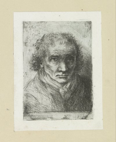Homem de Volwassen coloca sjaal The Compleat Work of Etchings por John Chalon / Oeuvre Complette des Eaux Fortes par Jean Chalon (título da série) de Jan Chalon