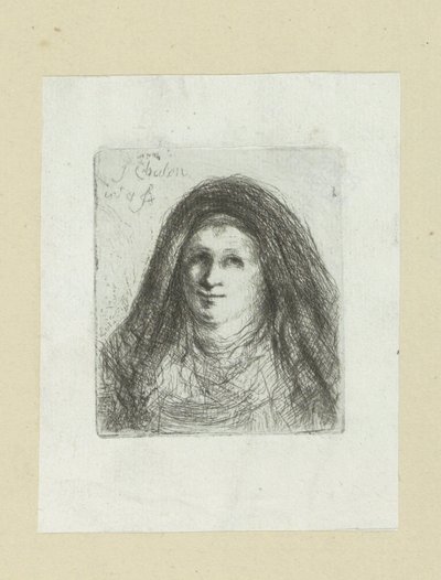 Mulher adulta com véu de cabeça
A Obra Completa de Etchings de John Chalon / Oeuvre Complette des Eaux Fortes par Jean Chalon (título da série) de Jan Chalon