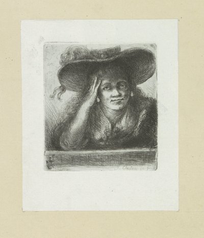 Vrouw coloca enxada redonda The Compleat Work of Etchings por John Chalon / Oeuvre Complette des Eaux Fortes par Jean Chalon (título da série) de Jan Chalon