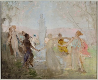 Esboço para a pintura «Procissão em redor da estátua da Vénus de Milo» de Jan Ciągliński