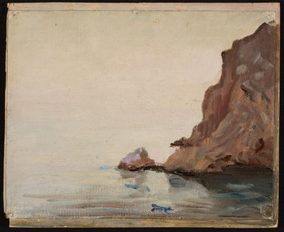 Vista do mar com um rochedo. De uma viagem ao Turquemenistão de Jan Ciągliński