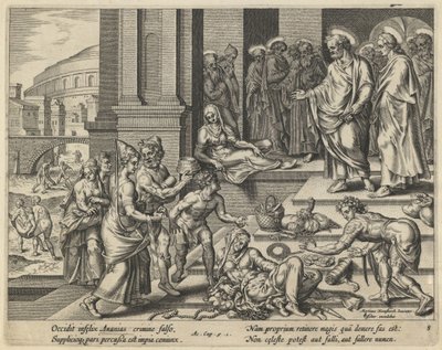 A parábola de Ananias e Safira, início do século XVII. de Jan Claesz Visscher